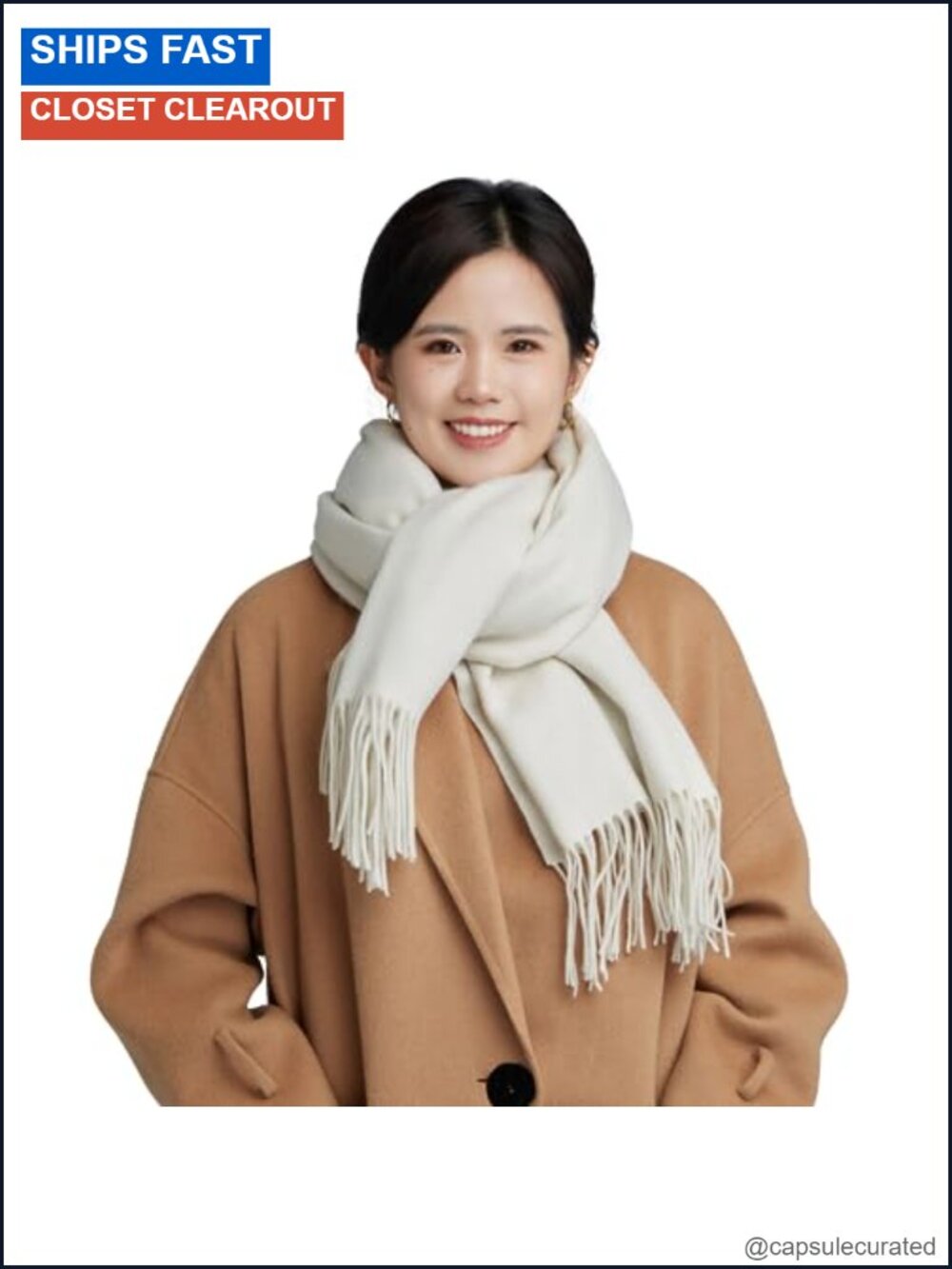 100% Merino Wool Oversized Scarf Shawl Wrap Winter